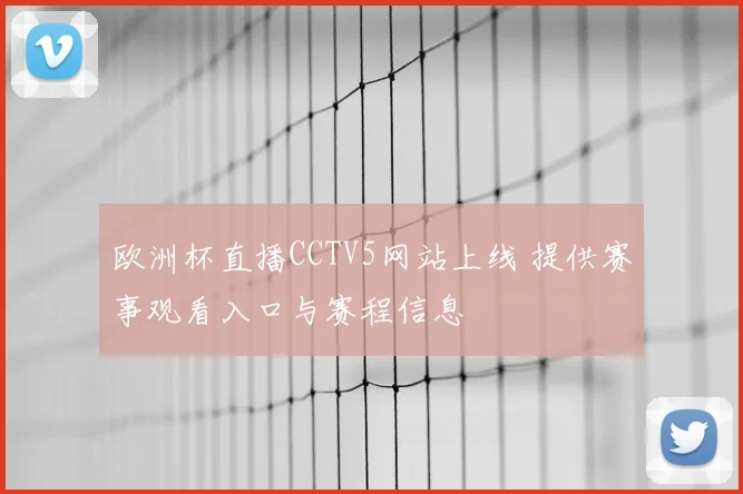 欧洲杯直播CCTV5网站上线 提供赛事观看入口与赛程信息